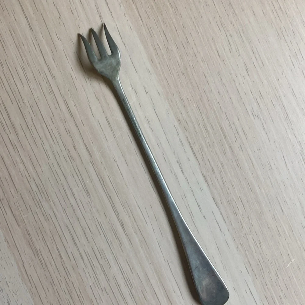 Vintage So. Am. Silver Solid D-1 South American Silver Company Long Pickle Fork